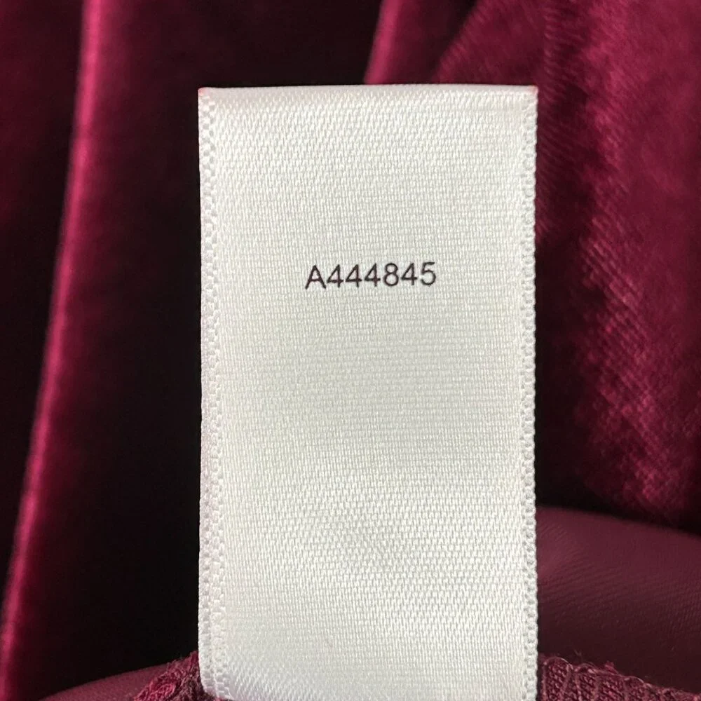 Marc Bouwer Unlimited Dress Size XL Burgundly Velvet Velour Long Sleeves V Neck - Picture 7 of 12